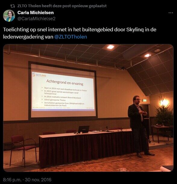 Toelichting op snel internet in het buitengebied – ZLTO Tholen op X